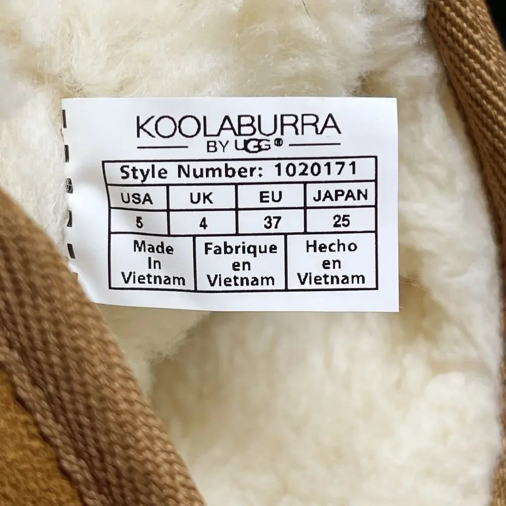 Koolaburra by UGG Suede Bow Tall Boots Tan Chestnut Victoria Womens Size 5 Cozy